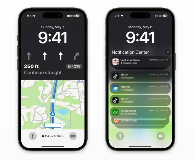 临翔苹果维修服务分享iOS17锁屏地图导航半屏显示长什么样 
